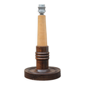 Art Deco wooden lamp, vintage wooden lamp base, table lamp.