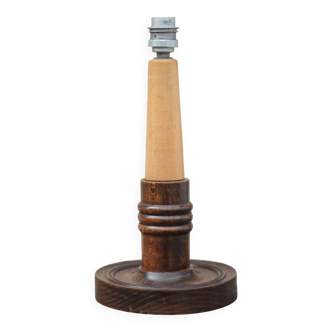 Art Deco wooden lamp, vintage wooden lamp base, table lamp.