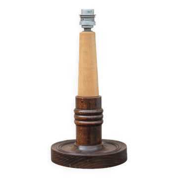 Lampe bois art déco style , pied de lampe bois vintage, lampe à poser