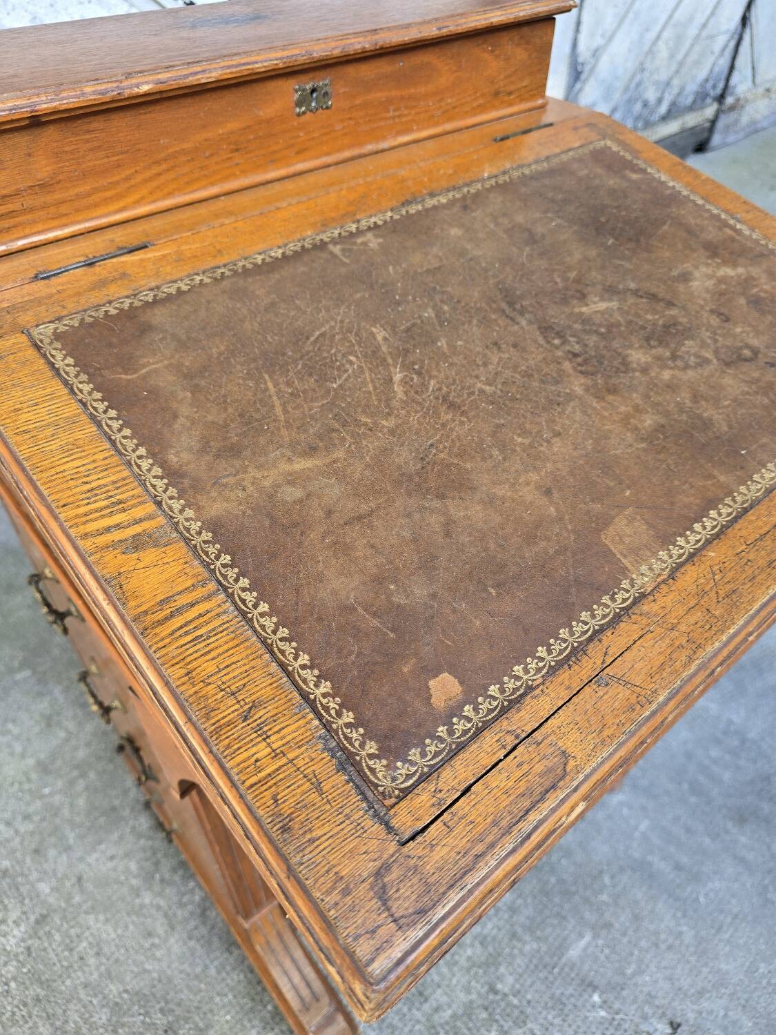 Antique Davenport Oak Desk