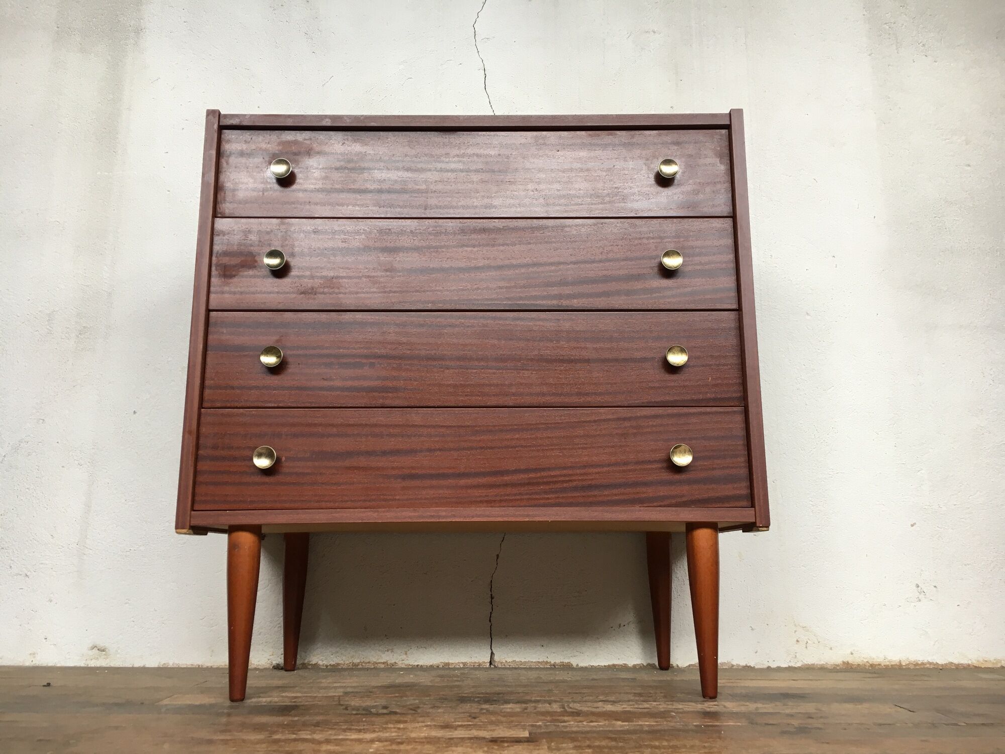 Chest of drawers semainier rag maker vintage wood bubinga 1950