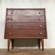 Chest of drawers semainier rag maker vintage wood bubinga 1950