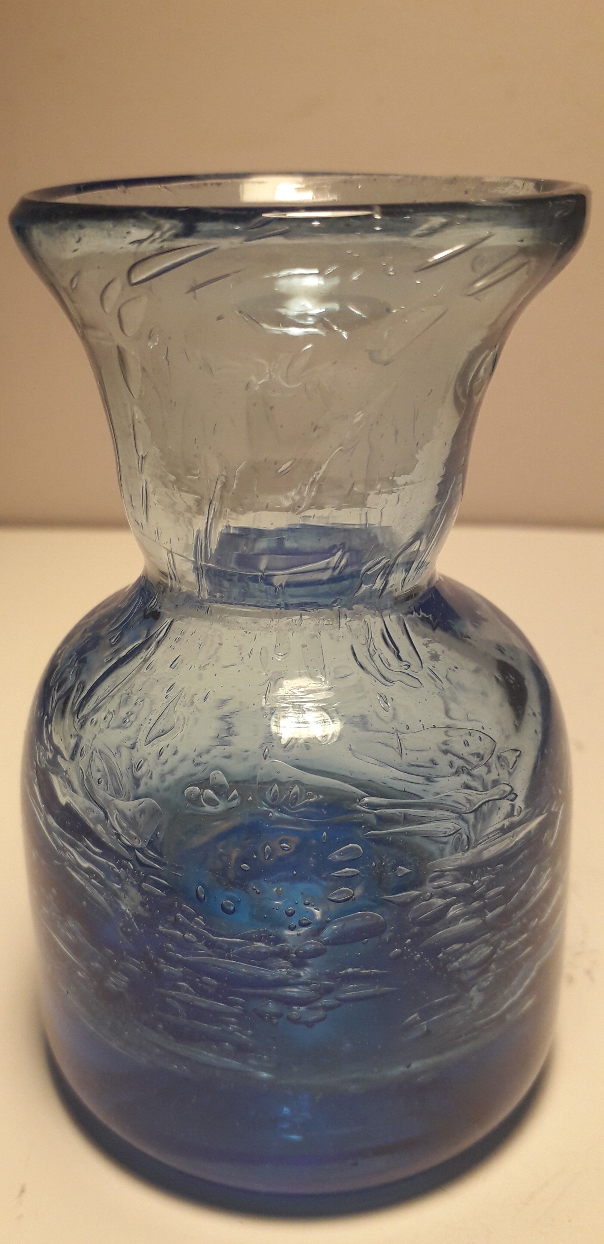 Blown bubble glass vase