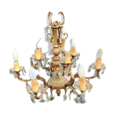 Old bronze chandelier/stamps and angel décor