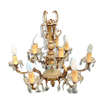 Old bronze chandelier/stamps and angel décor