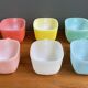 Set of 6 colorful glases / cups by Opale 1960s