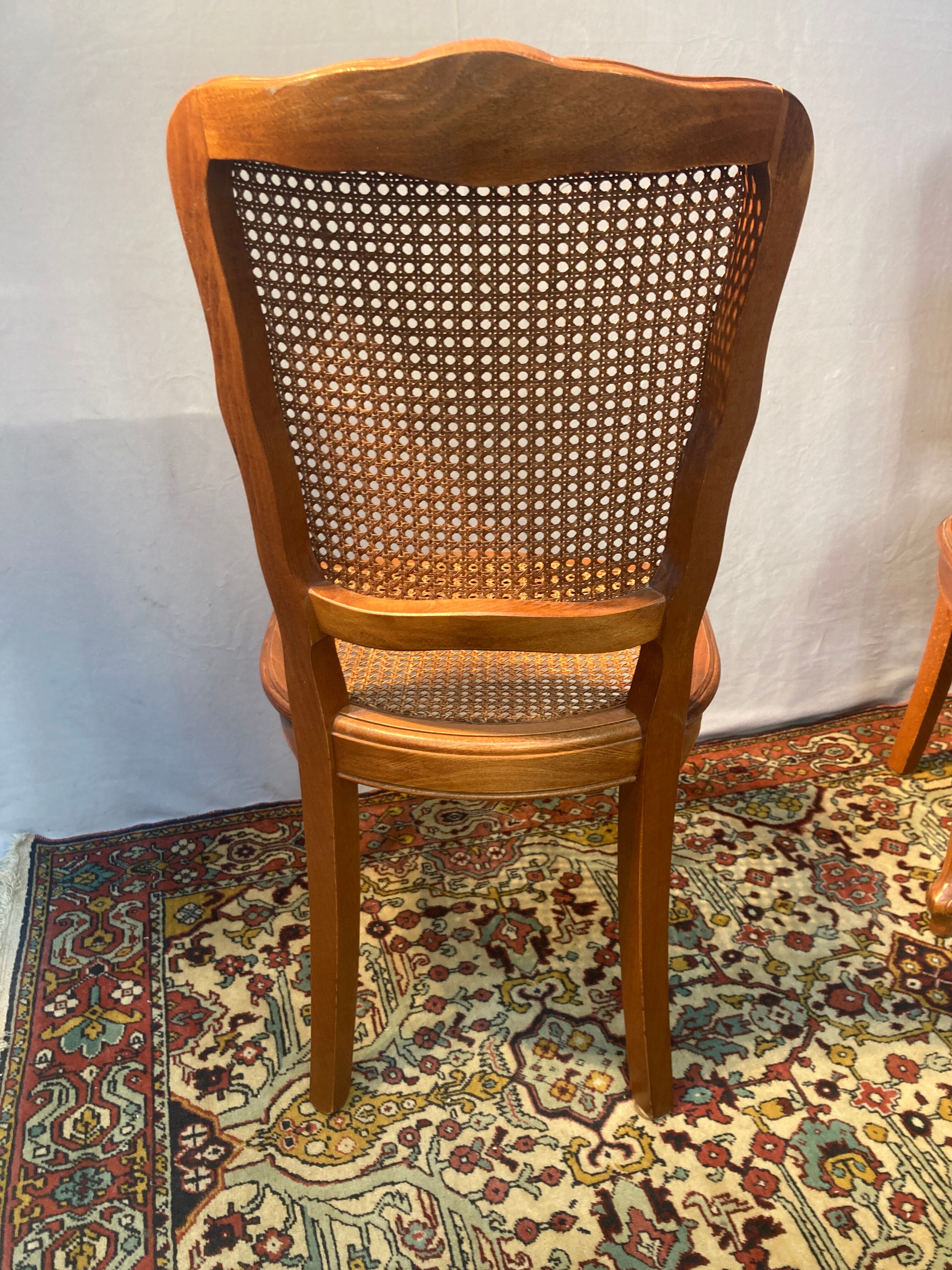 Pair of canned chairs