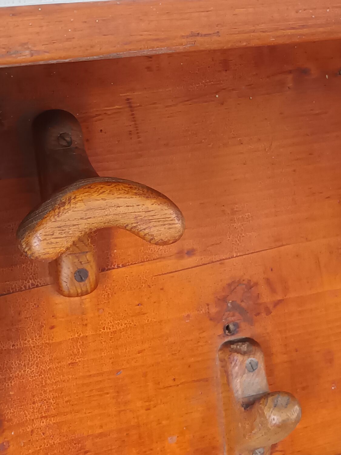 Vintage wooden wall coat rack