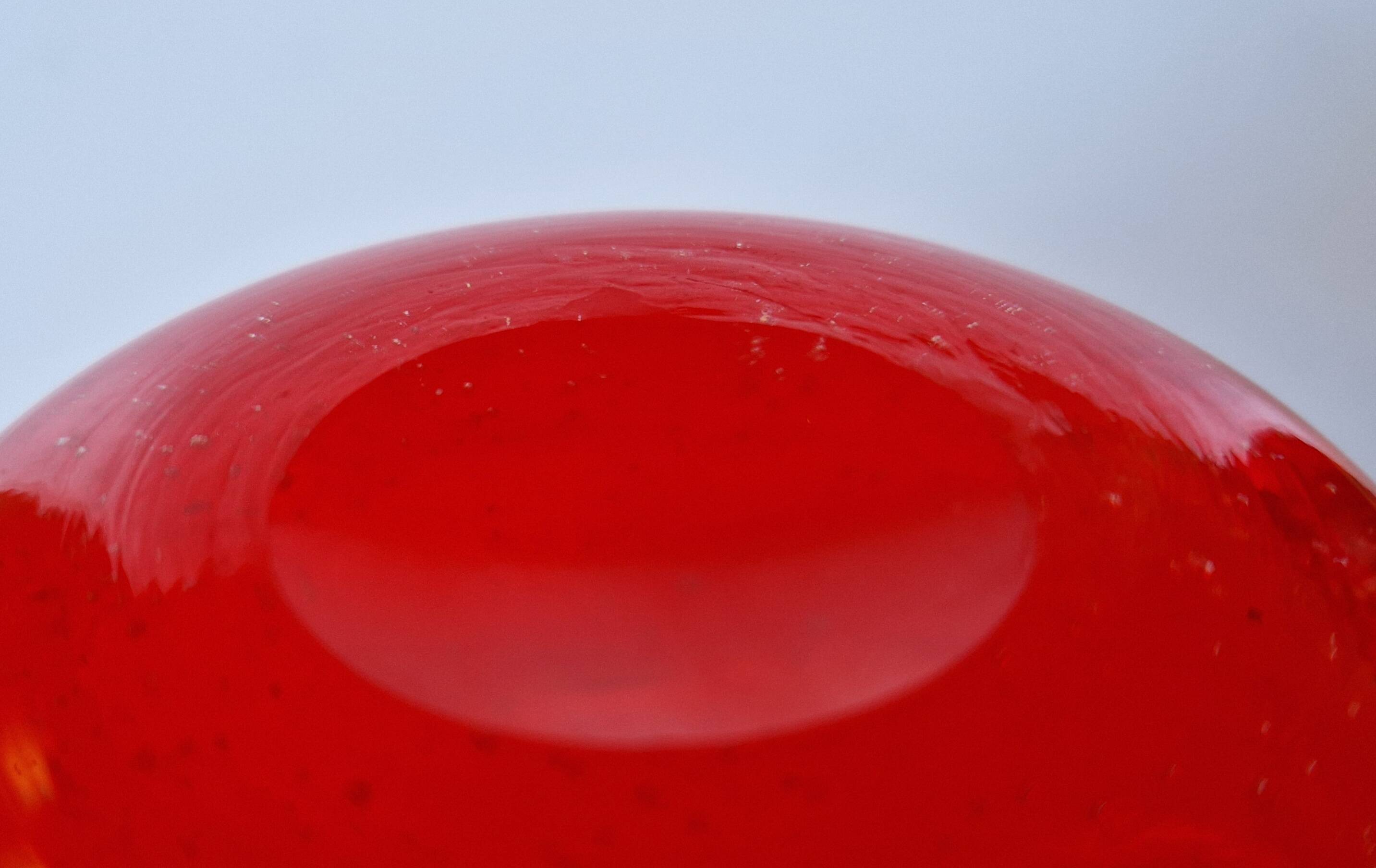 Vintage red Murano glass bowl Italy
