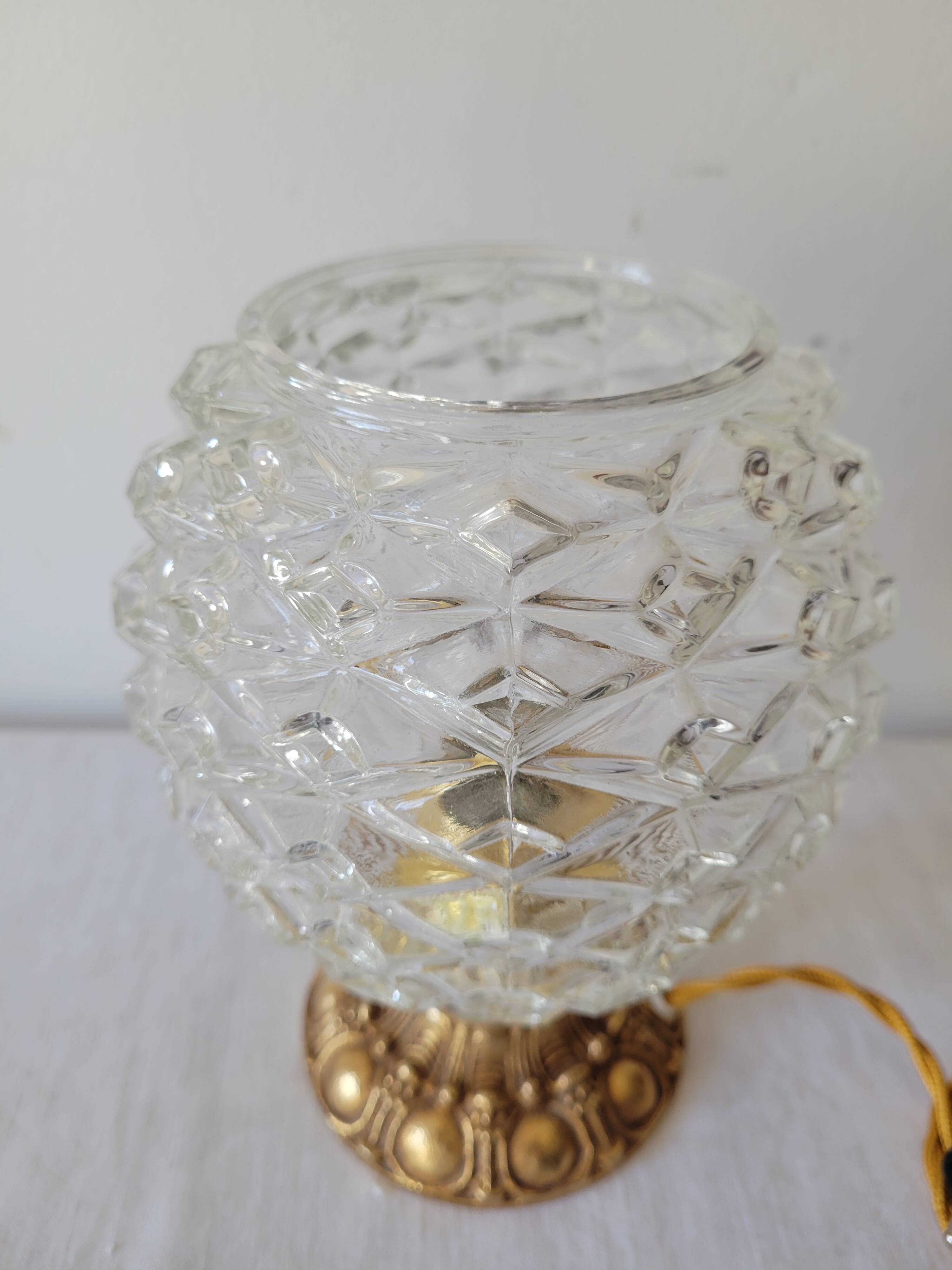 Brass and glass lamp