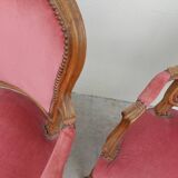 Série de 3 chaises Louis XV en chêne ancienne