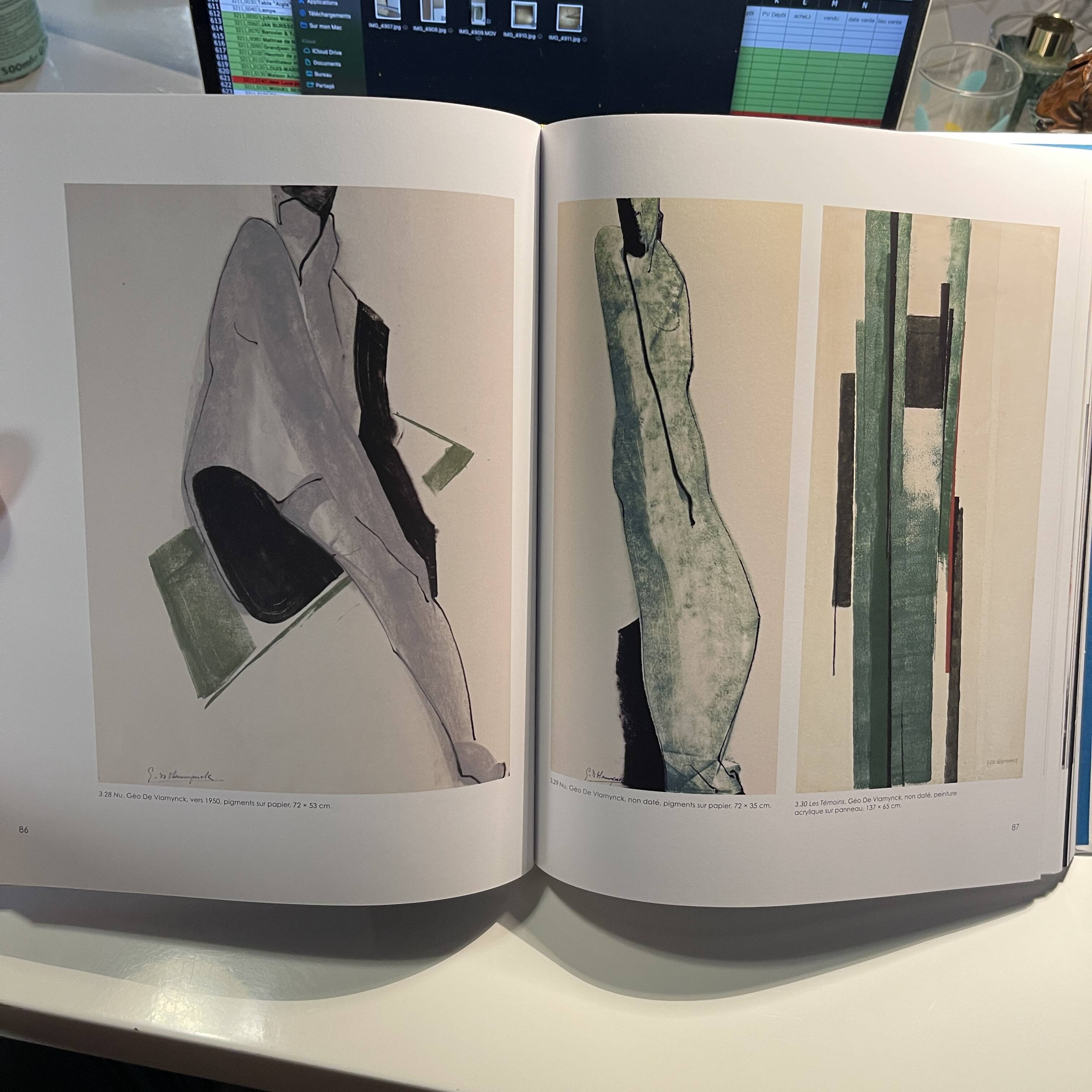 Abstract painting, Georges (Géo) De Vlamynck, oil on panel, ca 1960