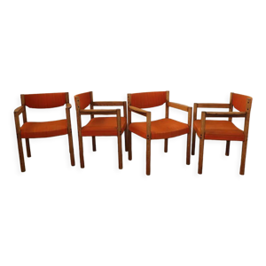 Série de 4 chaises vintage - 1960 bois
