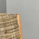 Set of 6 mid-century chairs in honey wood and tweed, 1970 design by dlg Regain.