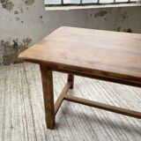 Oak farmhouse table and its two benches
