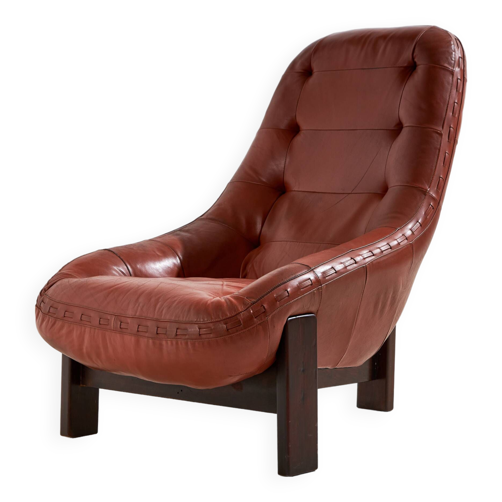 Leather lounge chair by jean gillon for probel (mk10185)