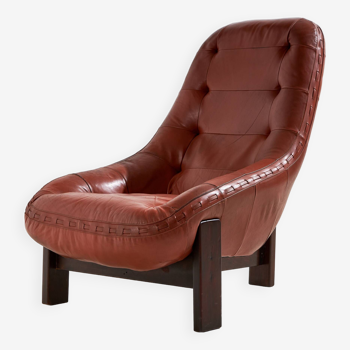 Fauteuil en cuir par Jean Gillon pour Probel (mk10185)