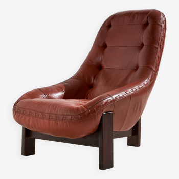 Leather lounge chair by jean gillon for probel (mk10185)