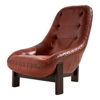 Fauteuil en cuir par Jean Gillon pour Probel (mk10185)