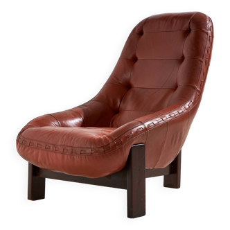 Leather lounge chair by jean gillon for probel (mk10185)