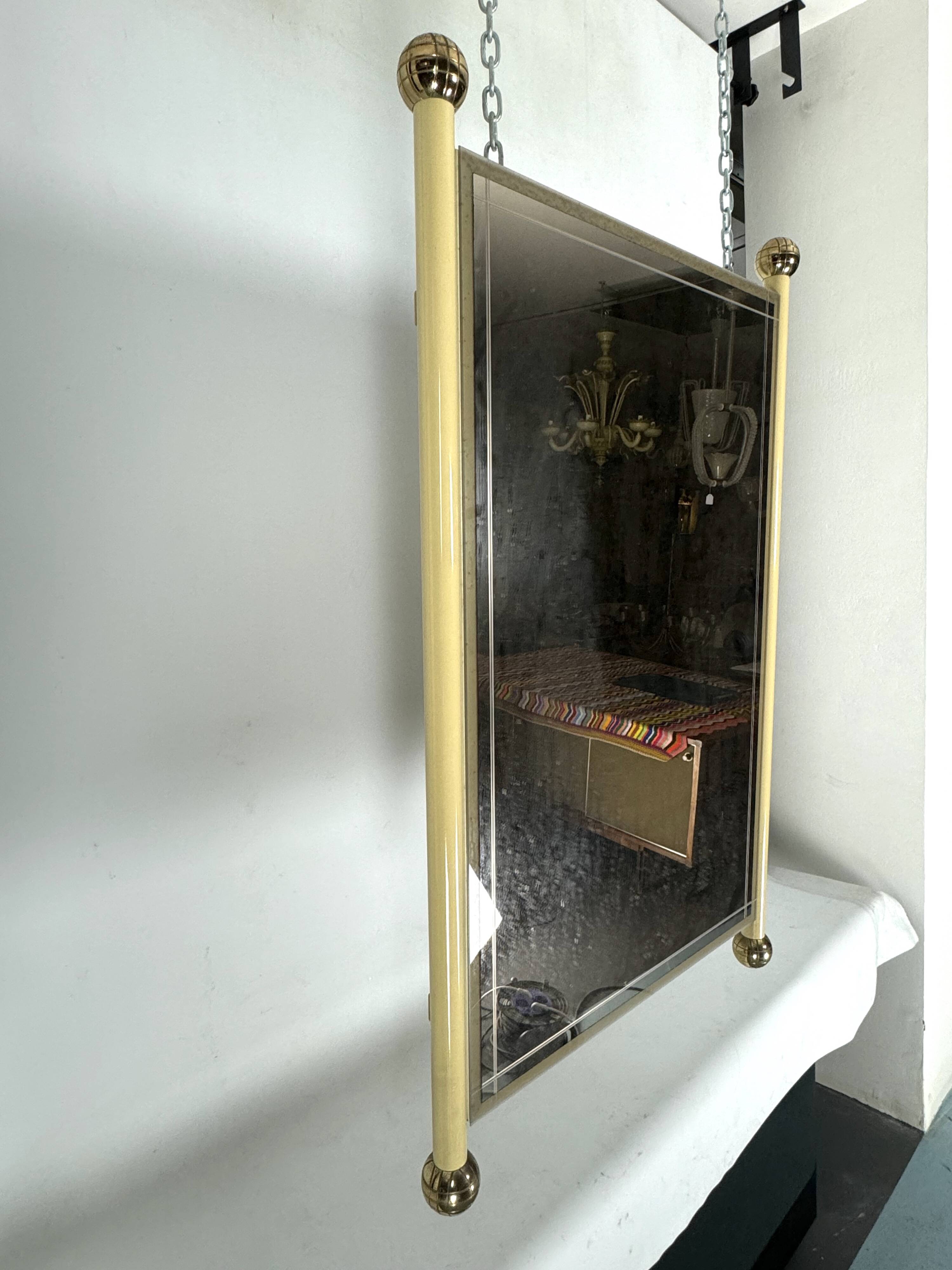 Italian Vintage Mirror in Tommaso Barbi style. Italy 1970s