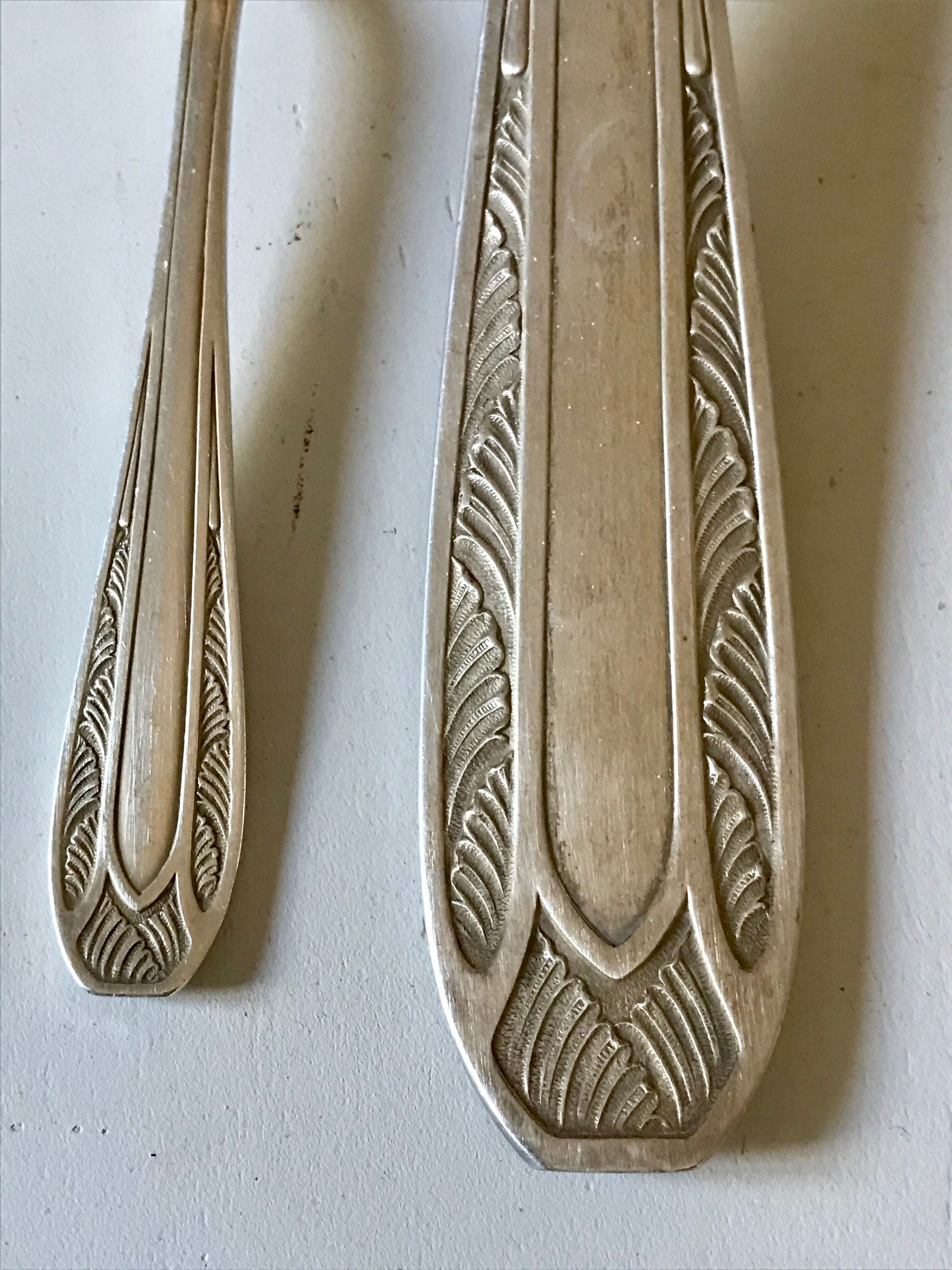 Art deco silver metal covers 34 pieces