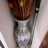 Blue and white floor vase