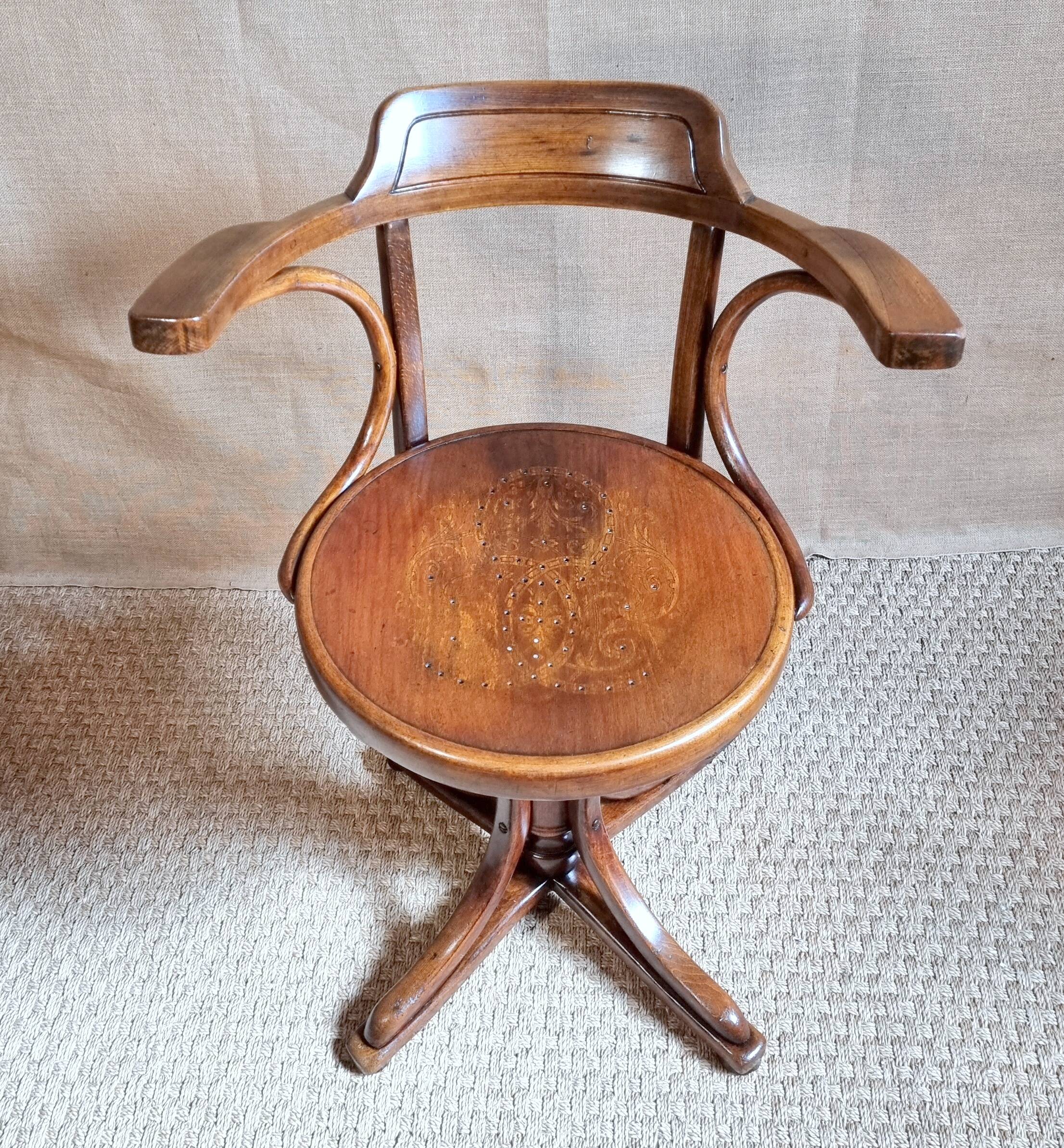 J&J KOHN swivel office chair, early 20th century