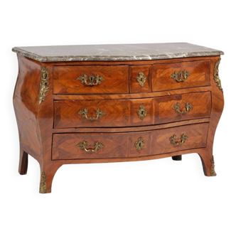 Commode tombeau Louis XV,  époque estampillée Leonard Boudin
