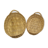 2 woven breaders with banana or palm leaves