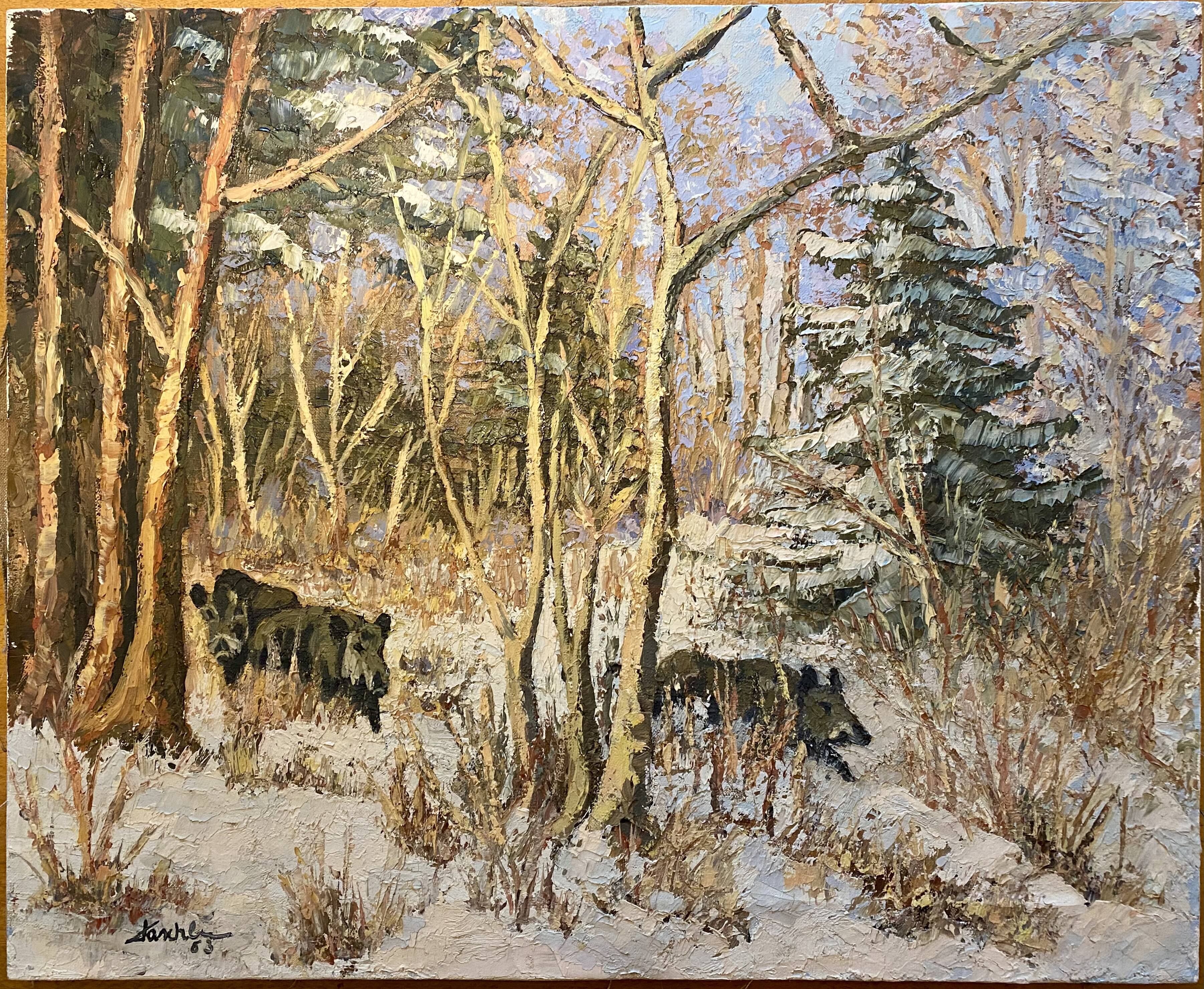 Tableau en toile signé, année 1963