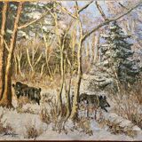 Signed canvas painting, year 1963