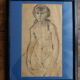 Study of a female nude in charcoal and sanguine, first half of the 20th century