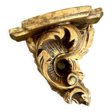 Baroque style wall console shelf in gilded wood