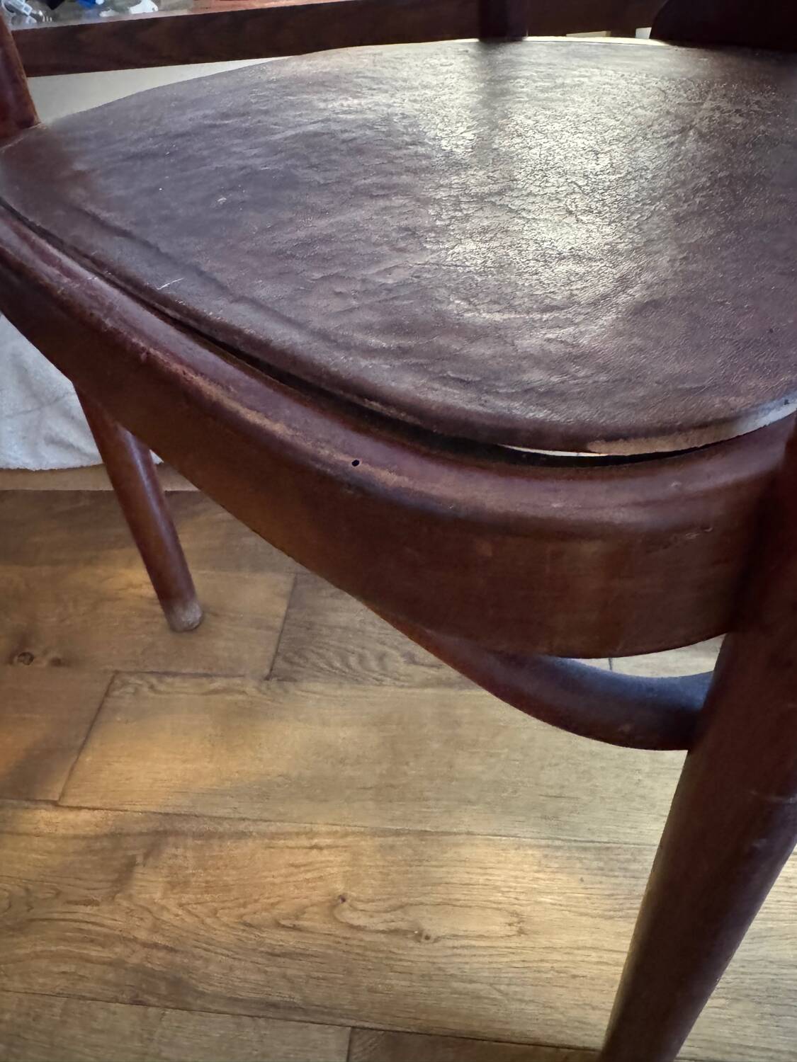 Two Thonet 967f F leather bistro chairs