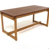 Scandinavian teak and oak coffee table, Sweden, 1960