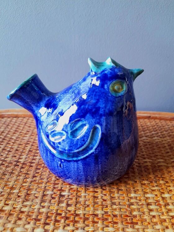 Vase Birds in Glazed Ceramic