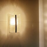 Pair of vintage 70s wall lights, chrome glass