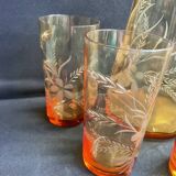 Saint Louis beer service in blown and cut amber crystal – Art Deco