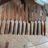 Box of 12 fine table knives from the late 19th century in horn.