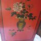 Meuble chinois laque rouge 2 portes