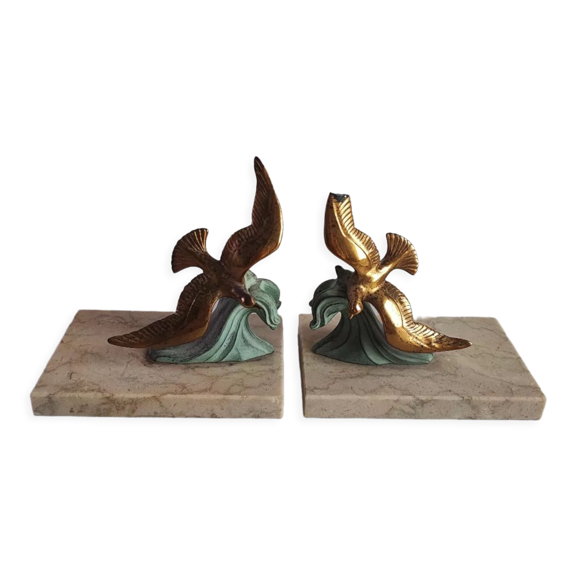 Pair of greenhouses books art deco birds