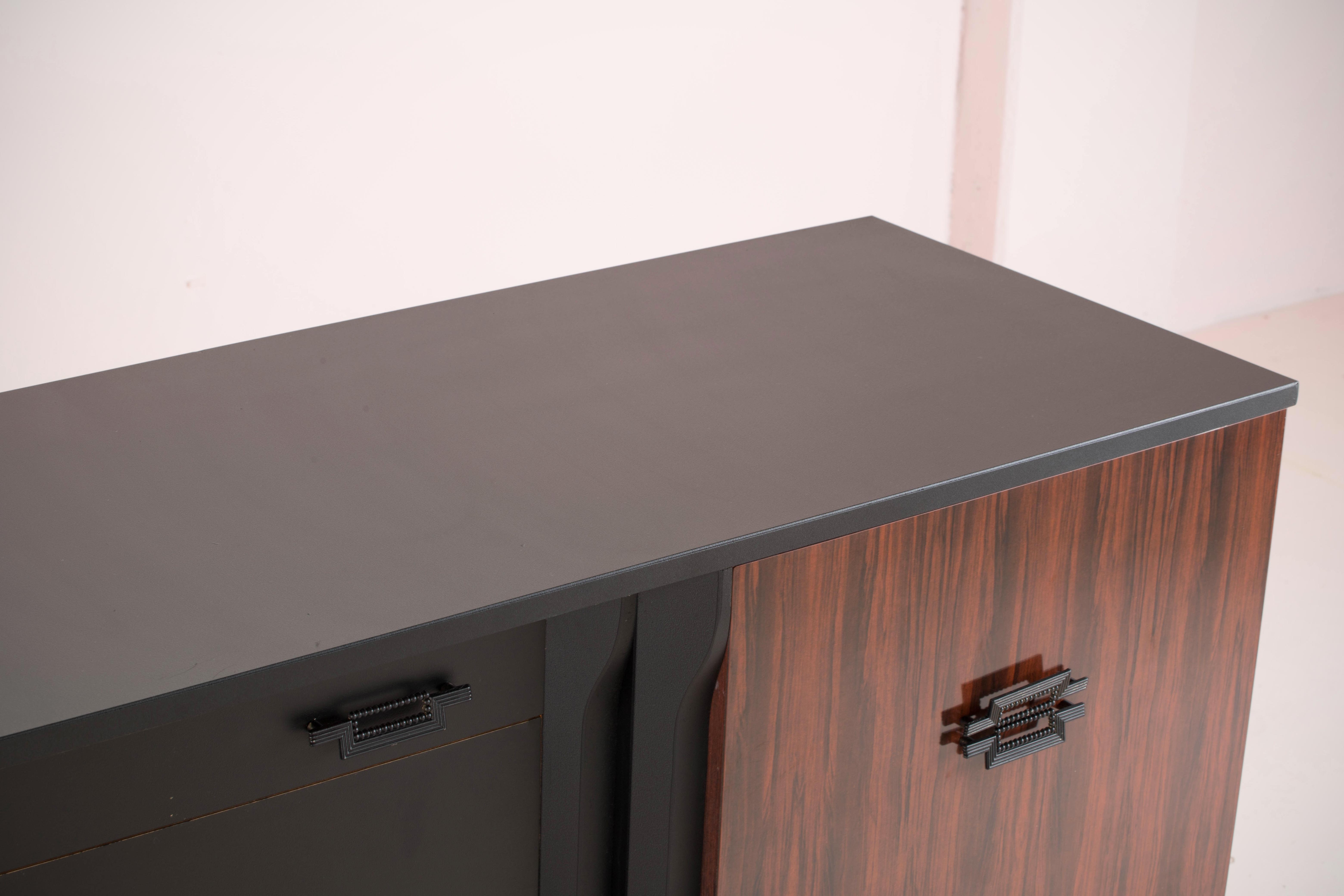 Vintage black  and rosewood sideboard