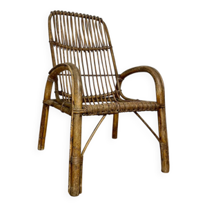 Fauteuil en rotin vintage