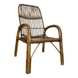 Fauteuil en rotin vintage