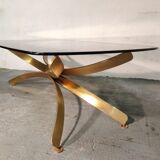 Golden metal coffee table, 70s