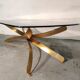 Golden metal coffee table, 70s