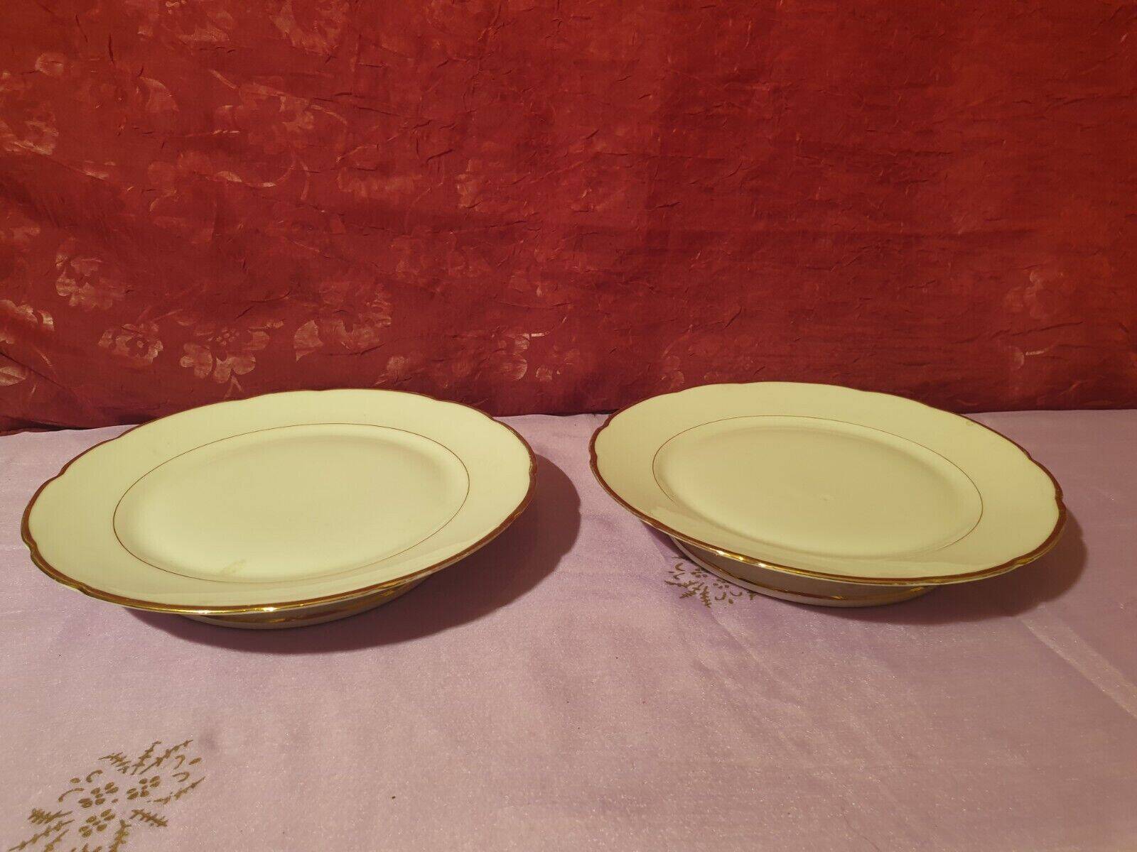 Two white and gold porcelain fruit bowls PLV France