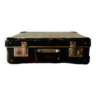 Small black vintage cardboard suitcase - in its own juice