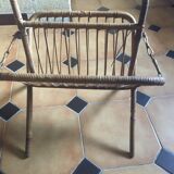Magazine rack rattan wicker folding 70 year